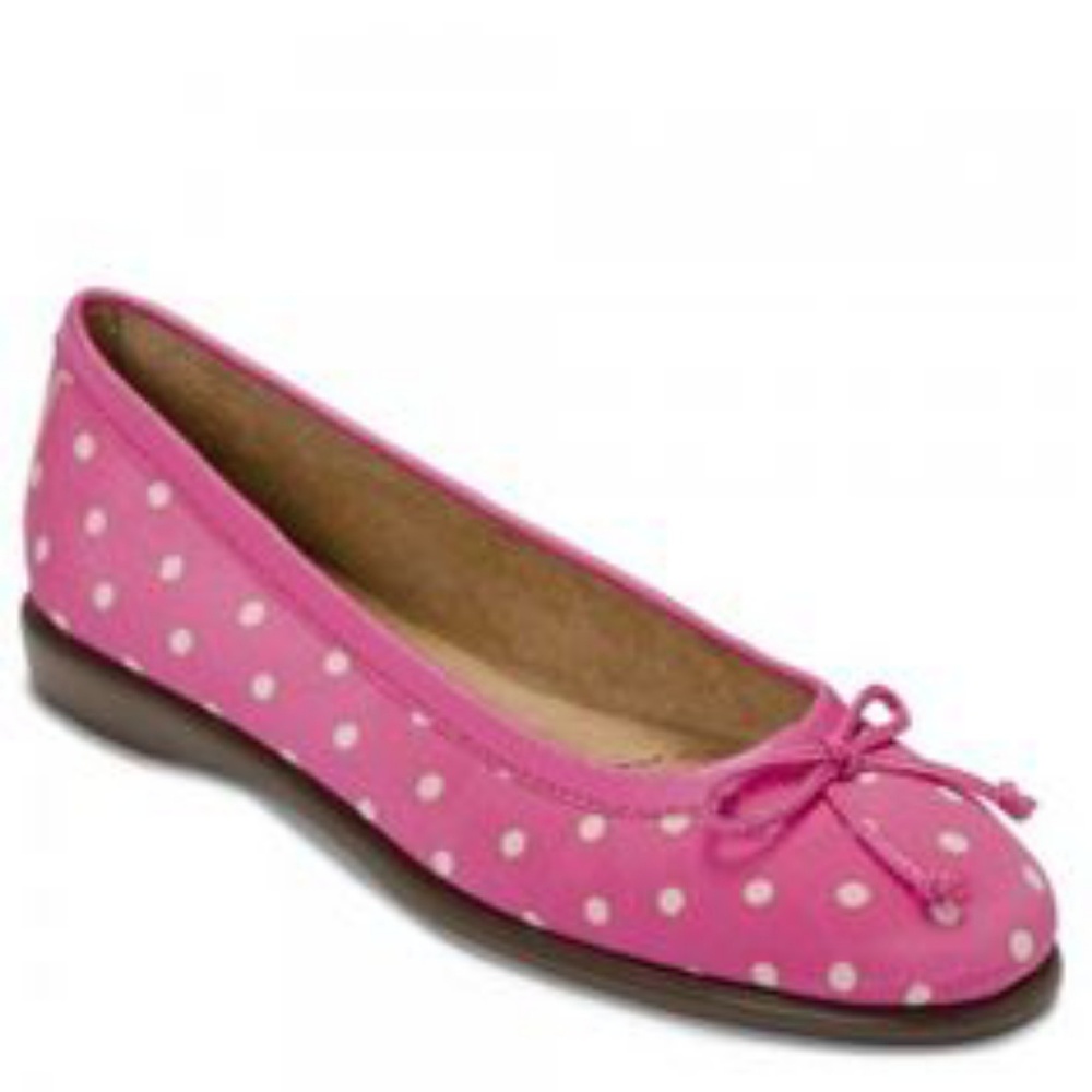 Aerosoles tea shop pink polka dot flats